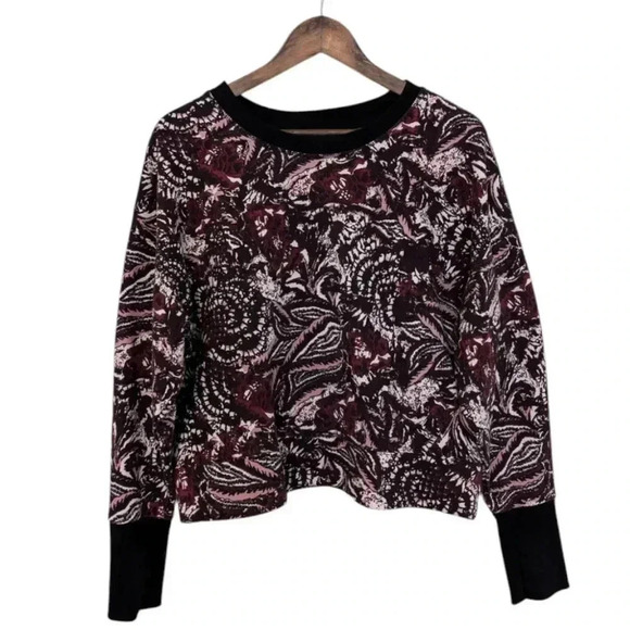 Joie Caleigh Sweater Pullover Paisley Floral Whimsigoth Black Pink Women's Large - Picture 2 of 10